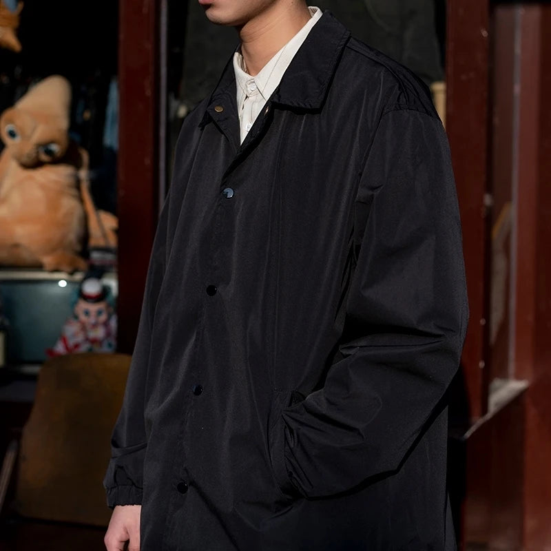 Snap-Front Nylon Coach Jacket