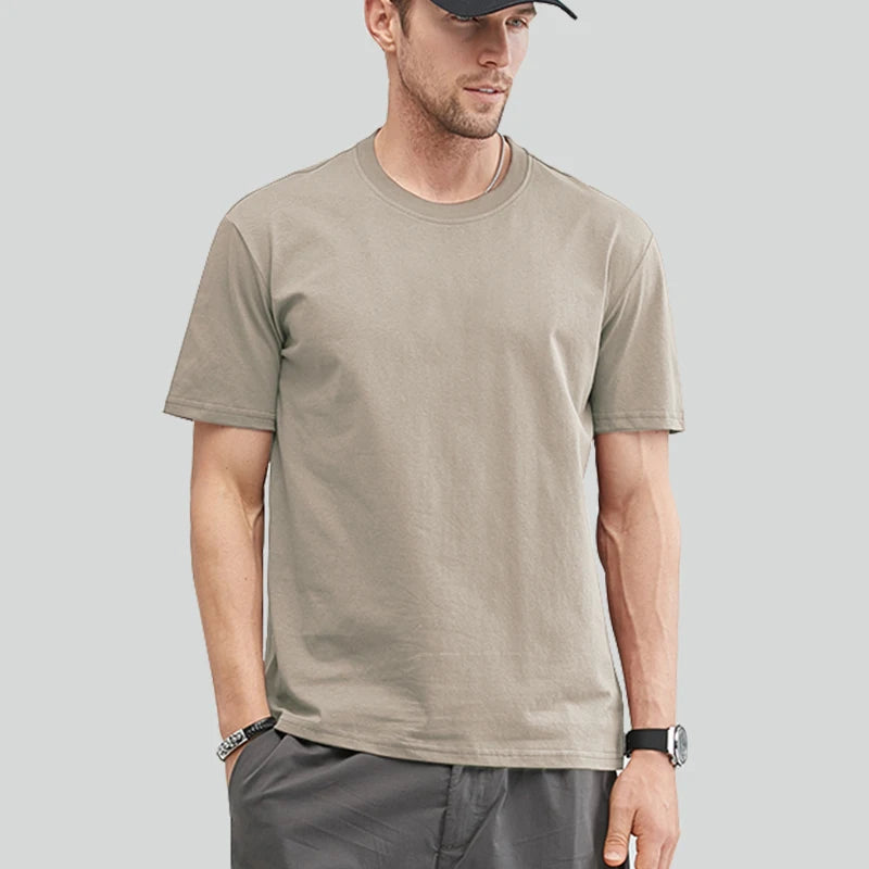 Men's Cotton T-Shirt – Basic Short-Sleeve, Up to 5XL