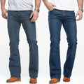 Men's bootcut flare jeans washed blue-grey front