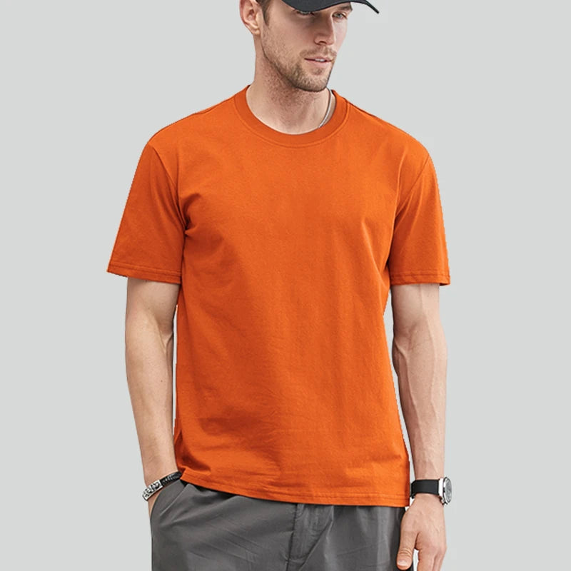 Men's Cotton T-Shirt – Basic Short-Sleeve, Up to 5XL