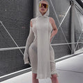 Long-Sleeve Knit Sweater Midi Dress