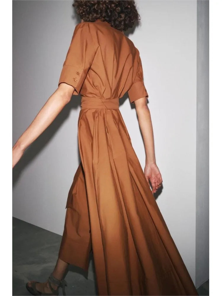 Belted Poplin Shirt Dress