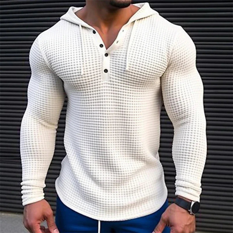 Waffle-Knit Henley