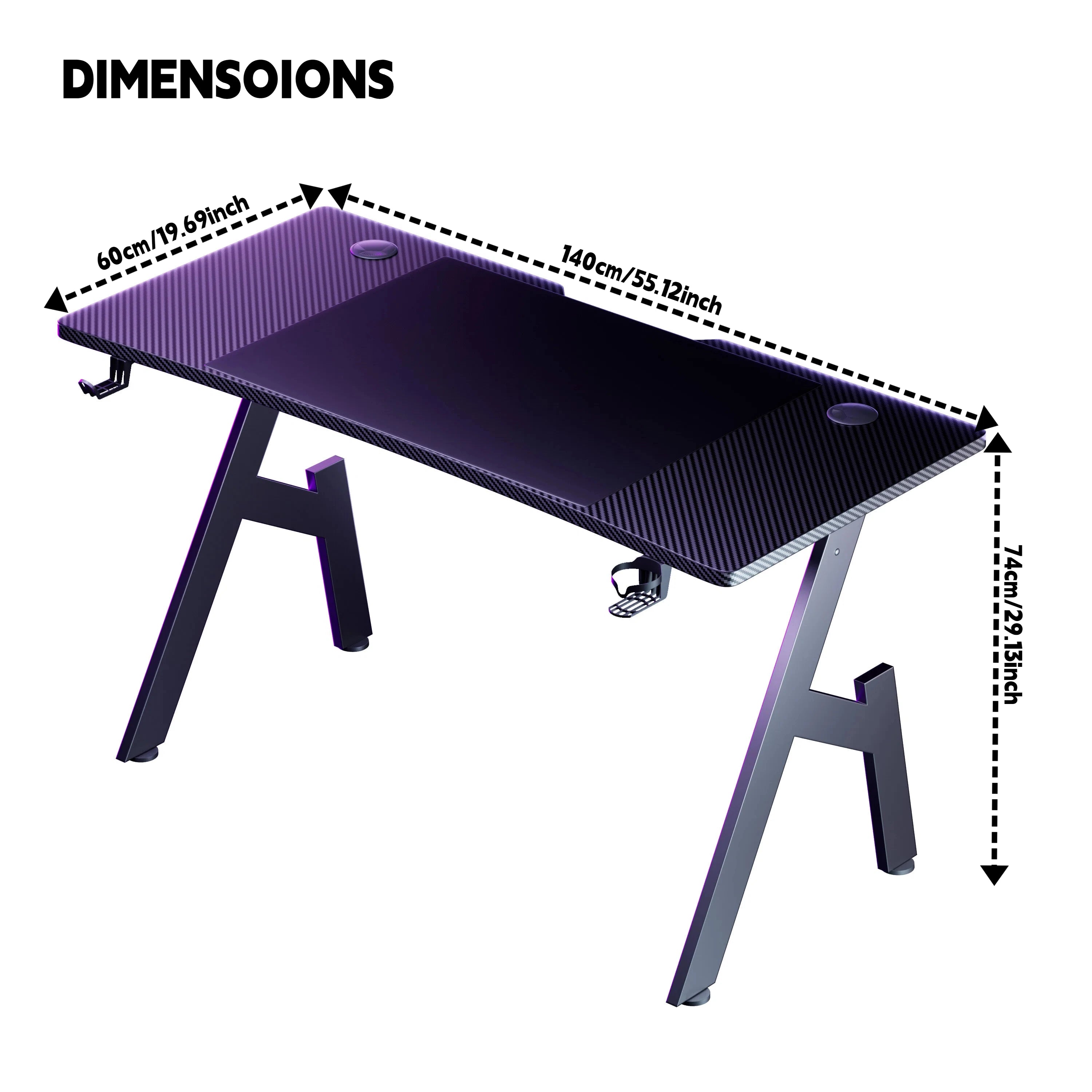 A-Frame Gaming Desk – Steel Computer Workstation
