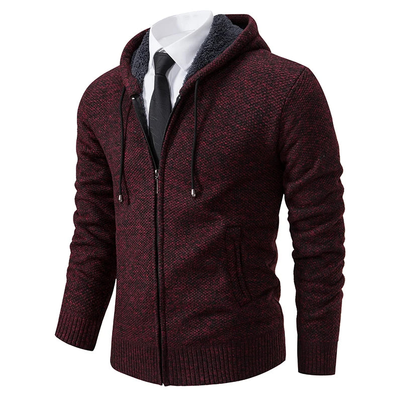 Men's Fleece Zip Cardigan – Warm Stand-Collar Jacket
