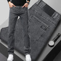 Men's Slim Straight Jeans – Charcoal Grey Stretch Denim