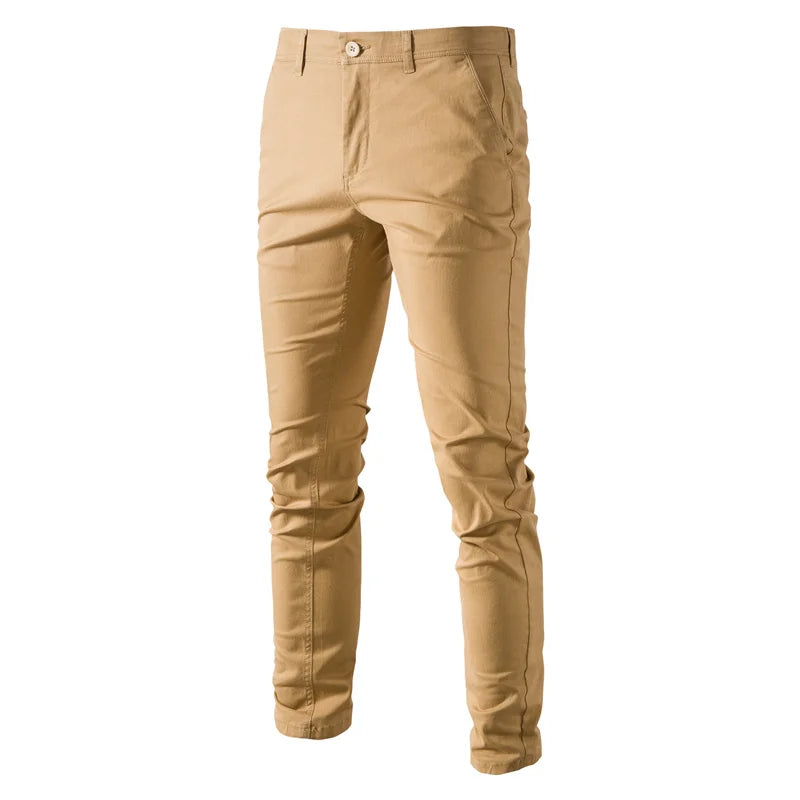 Men's Slim-Fit Trousers – Casual Cotton Pants