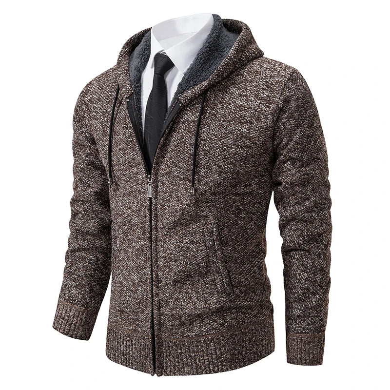 Men's Fleece Zip Cardigan – Warm Stand-Collar Jacket