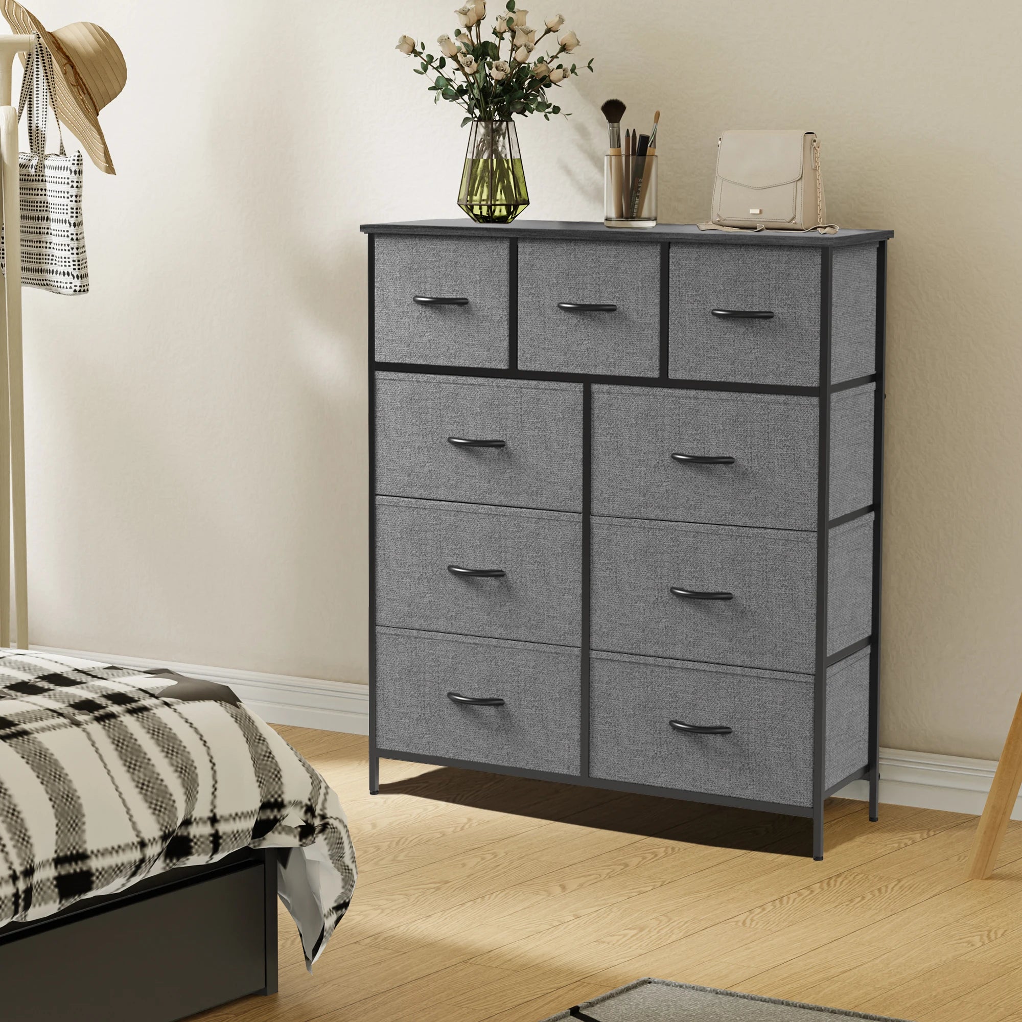 9-Drawer Fabric Dresser – Bedroom Storage Chest