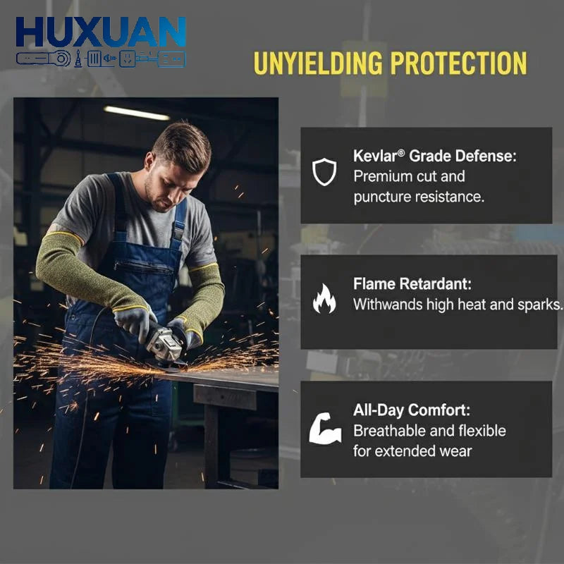 Cut-Resistant Arm Sleeves – 1 Pair, Heat & Abrasion Guard