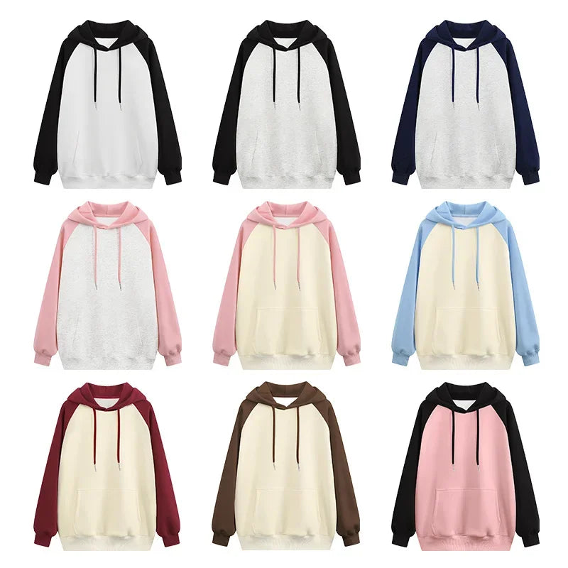 Colorblock Raglan Pullover Hoodie