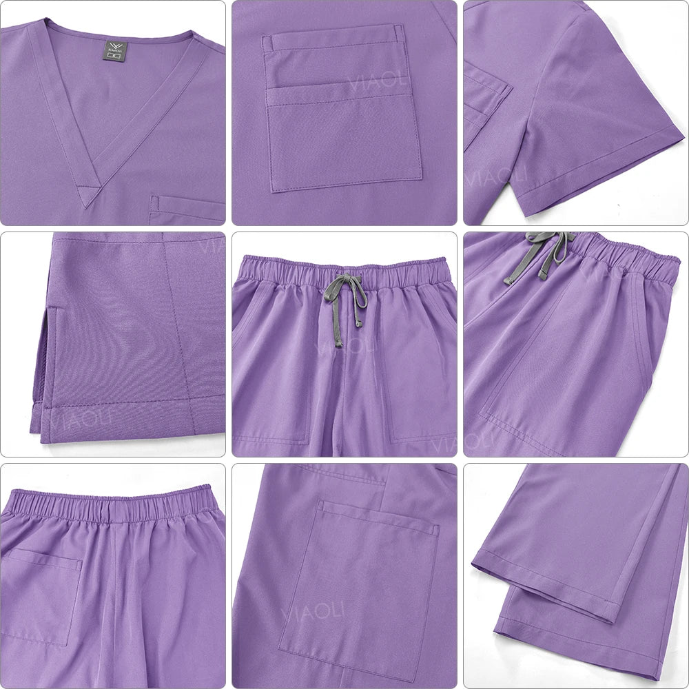 Women's Scrubs Set – Dental & Veterinary Uniform with Pockets