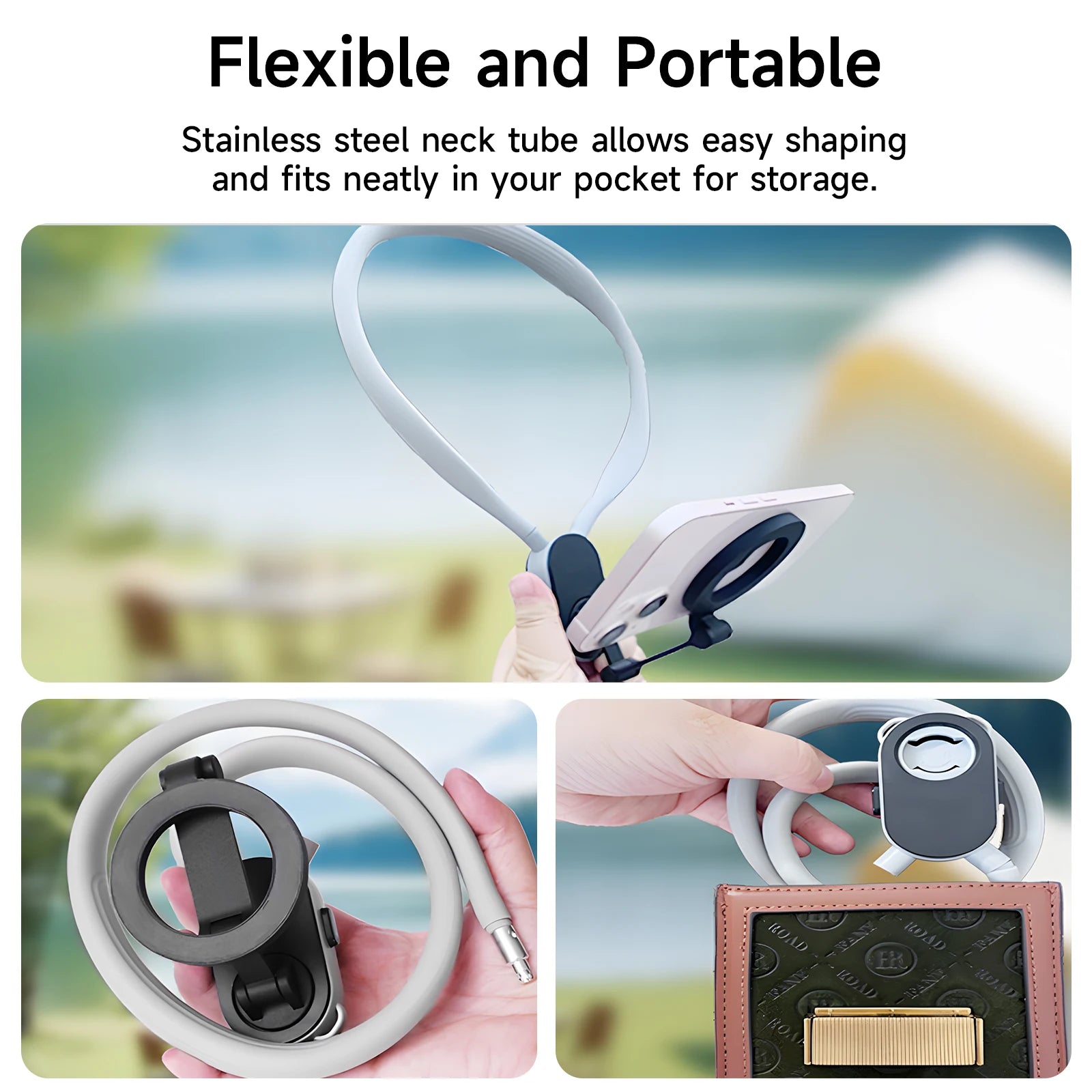 Flexible neck phone mount vlogging