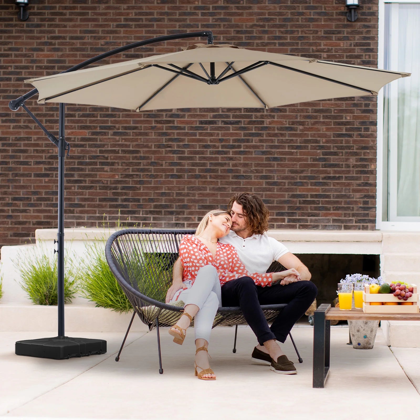 10ft Cantilever Patio Umbrella – Offset Tilt, 8-Rib Shade