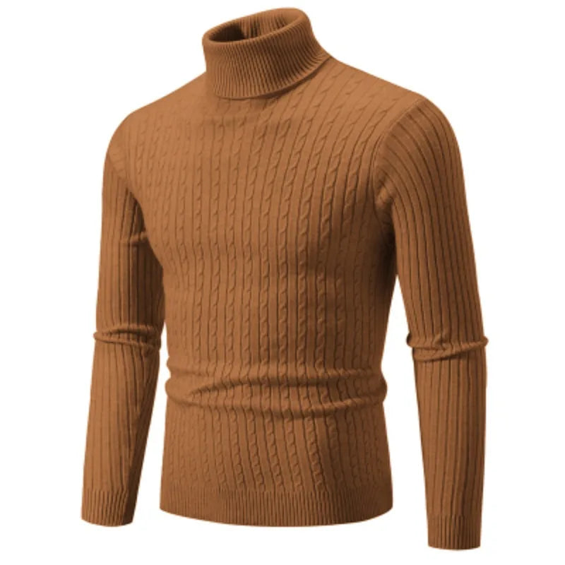 Men's High-Neck Knit Sweater – Warm Casual Turtleneck