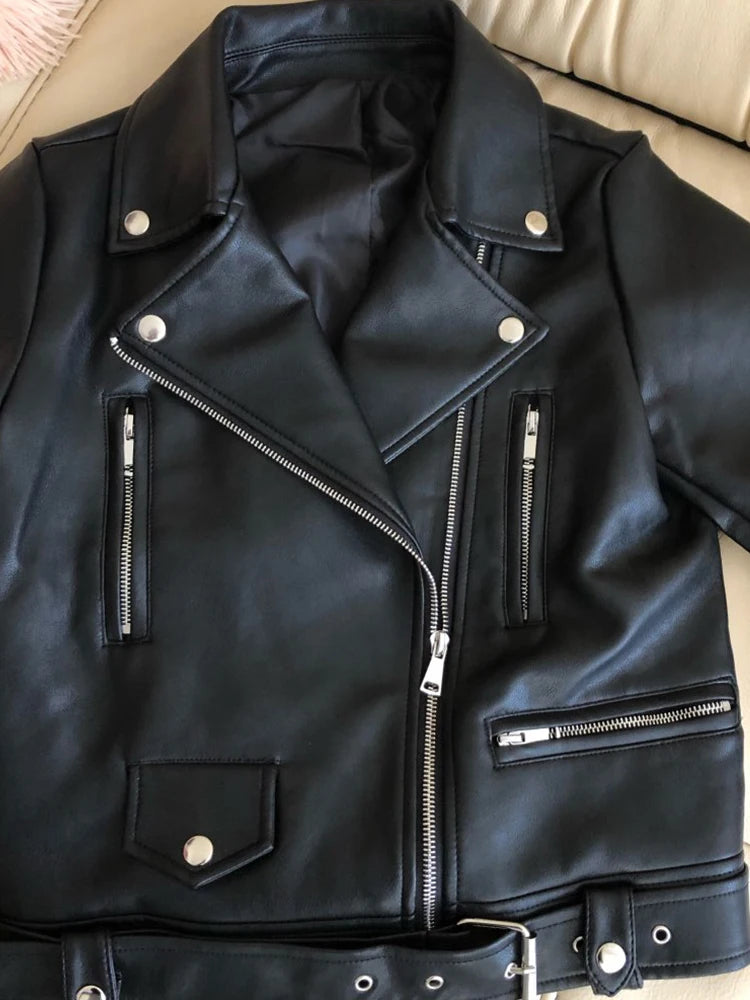 Faux-Leather Moto Jacket