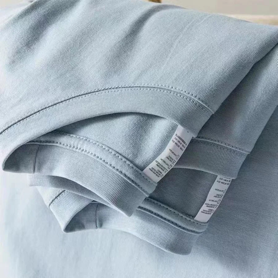 Solid cotton crew neck t-shirt