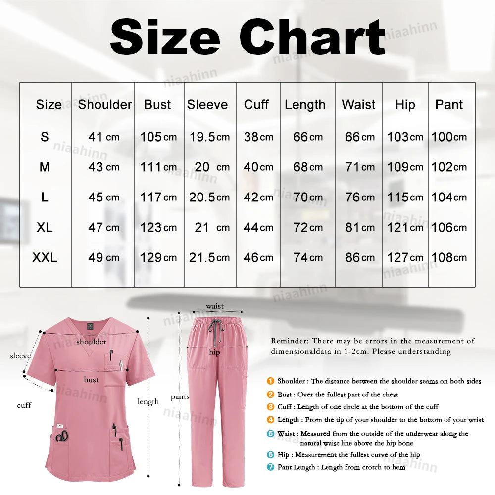 Women's Nursing Scrubs – Tops & Pants Uniform Set