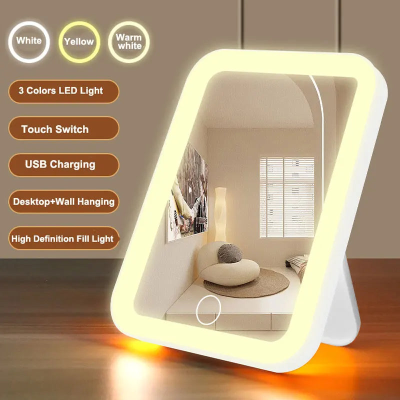 LED Vanity Makeup Mirror (Rechargeable)