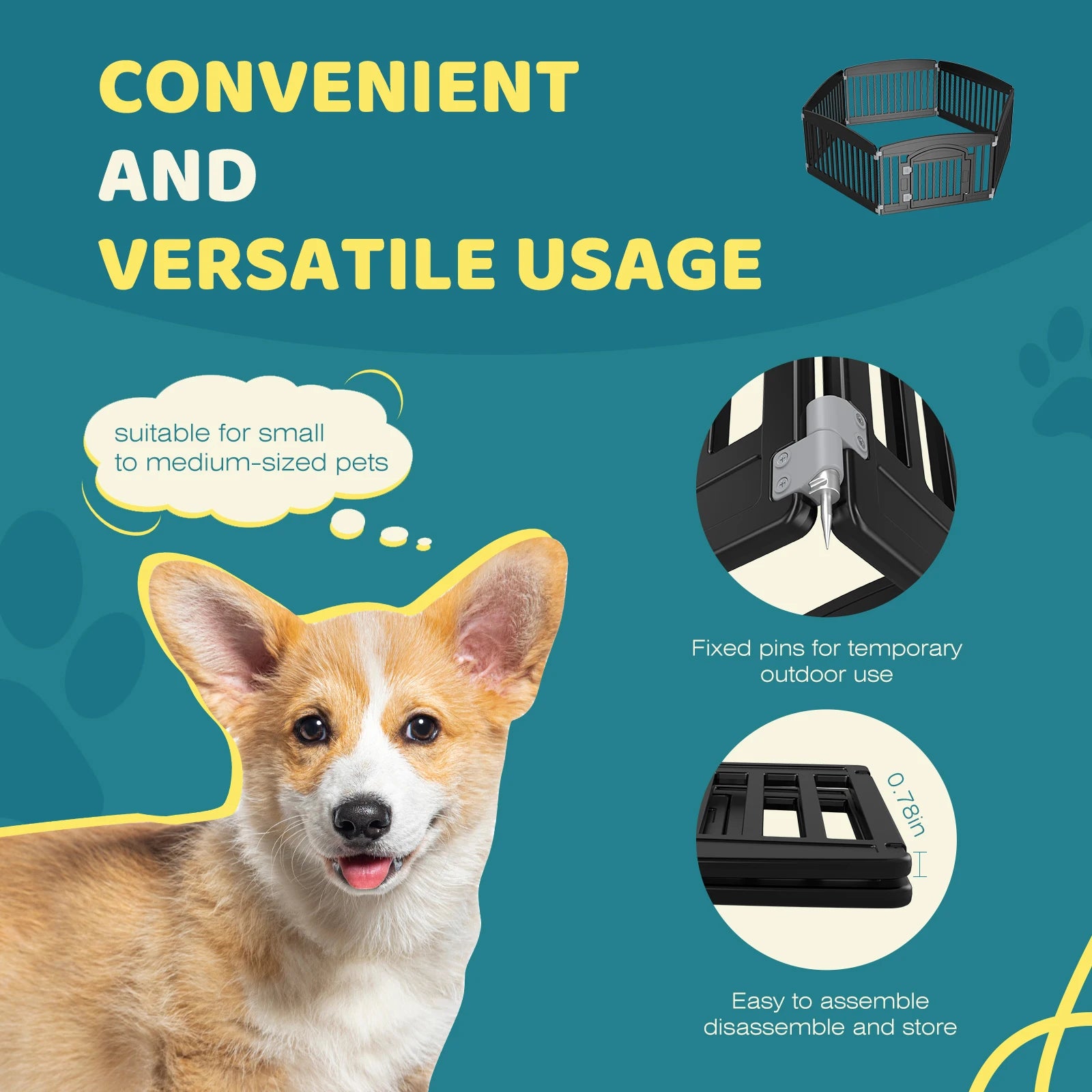 Expandable Dog Playpen – 6-Panel Portable Pet Fence