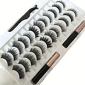 12 Pairs of Magnetic False Eyelash Sets, with Eyeliner, Natural Makeup Effect, Reusable, Curling Magnetic Eyelash Sets