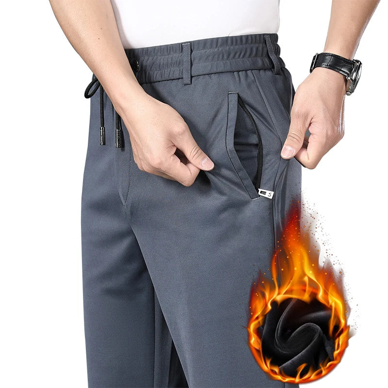 Men's Fleece-Lined Winter Pants – Plus Size to 10XL