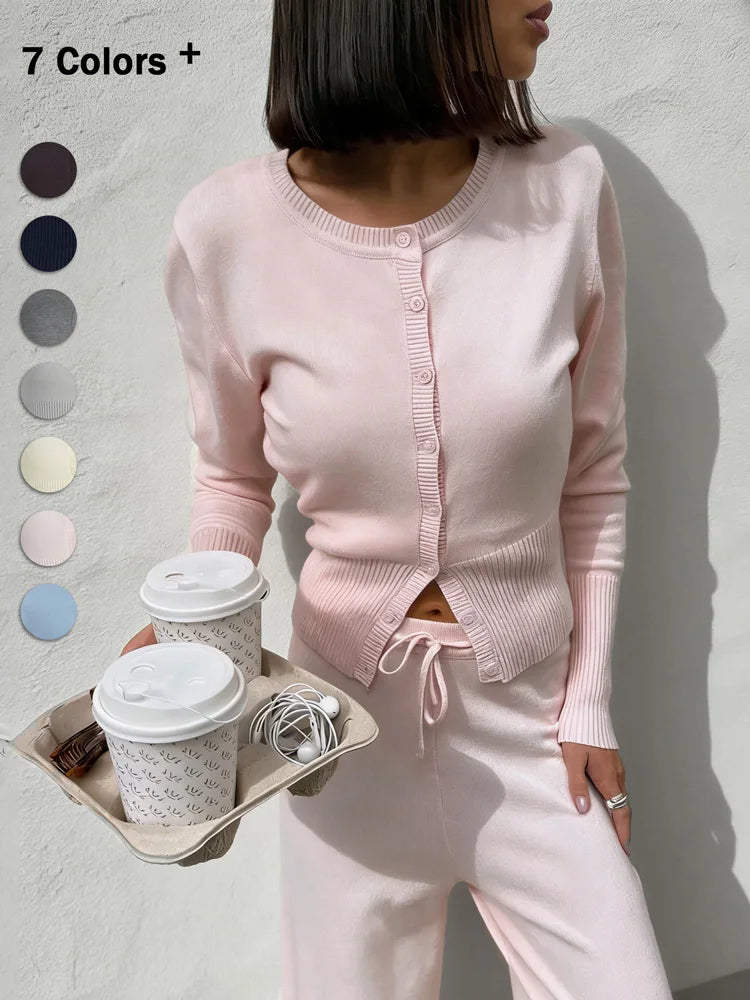 Knit cardigan front detail