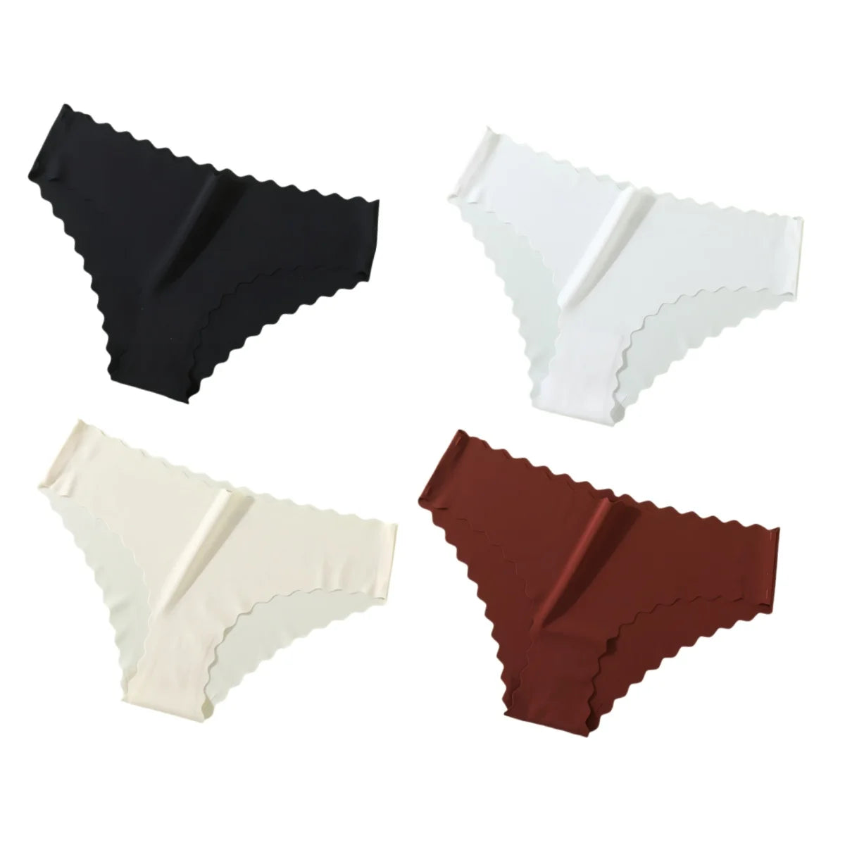 Women's Ice-Silk Briefs – 4-Pack Seamless Mid-Rise