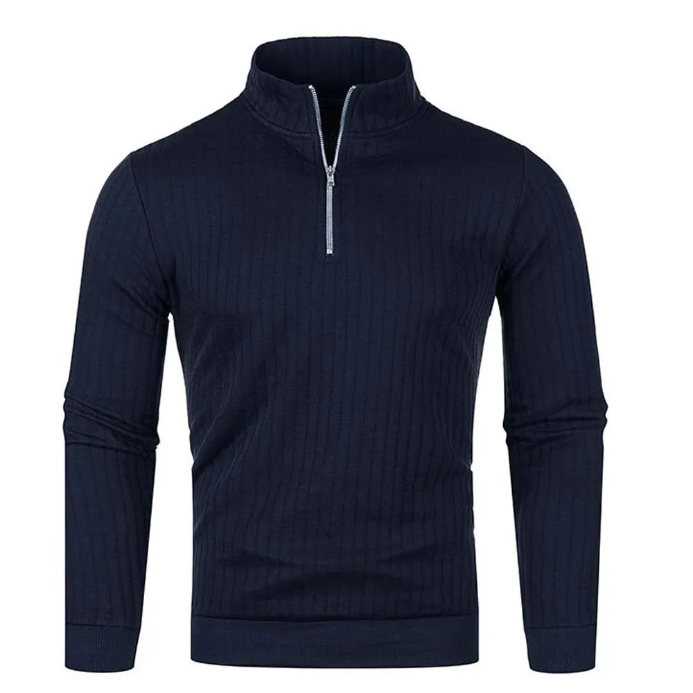 Half-Zip Mock-Neck Knit Sweater