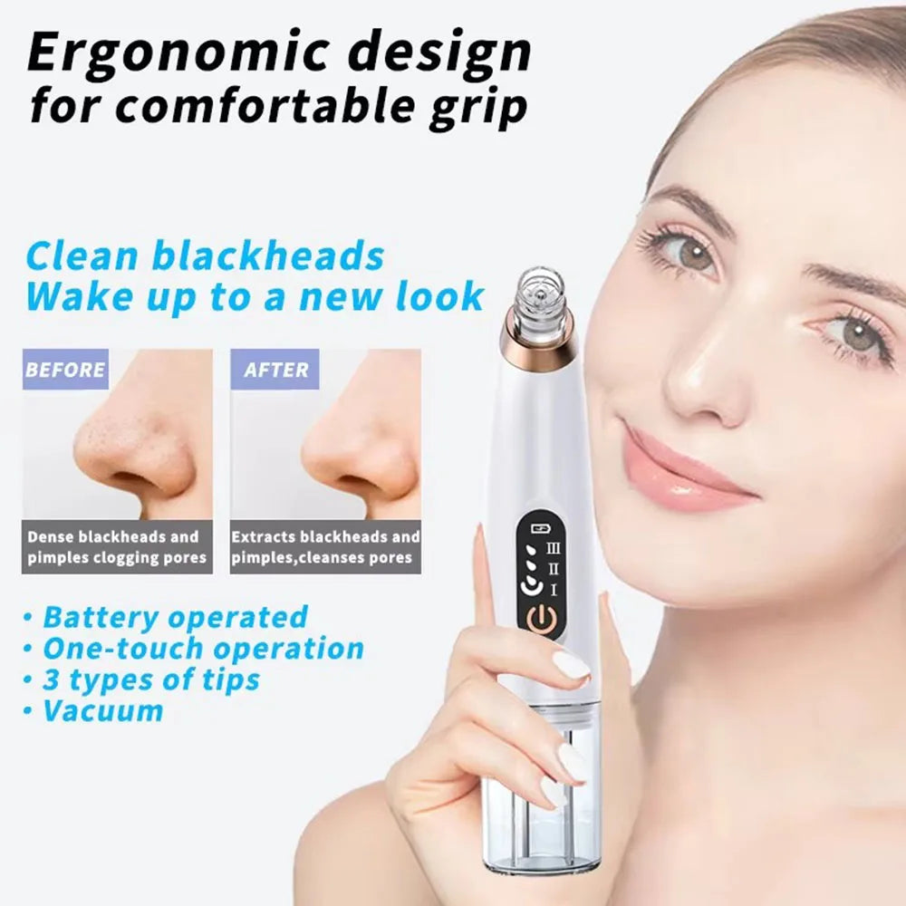 Electric facial pore cleaner with heads