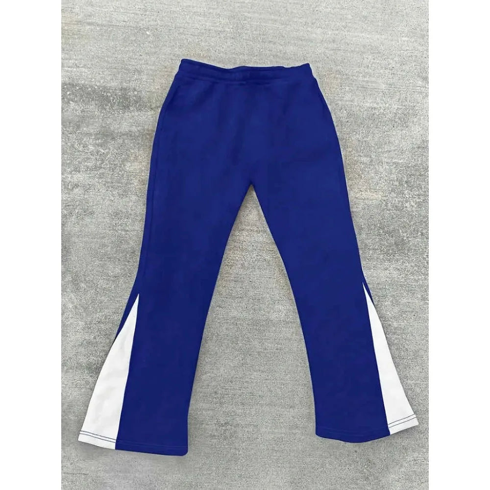 Men's Stacked Flare Joggers – Cross-Print Streetwear Sweatpants