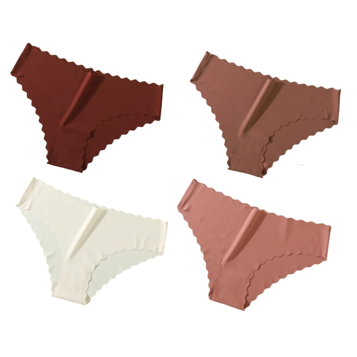 Women's Ice-Silk Briefs – 4-Pack Seamless Mid-Rise