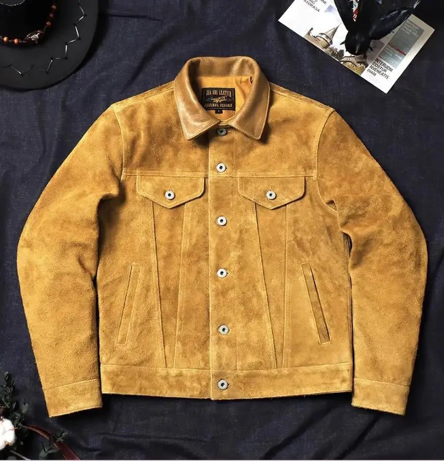 Faux Suede Western Trucker Jacket