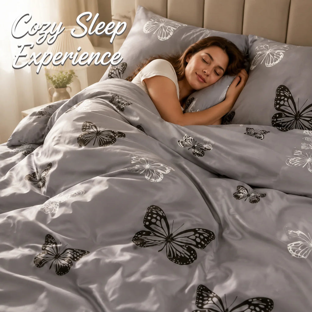 Butterfly Duvet Cover Set – 3-Piece Bedding