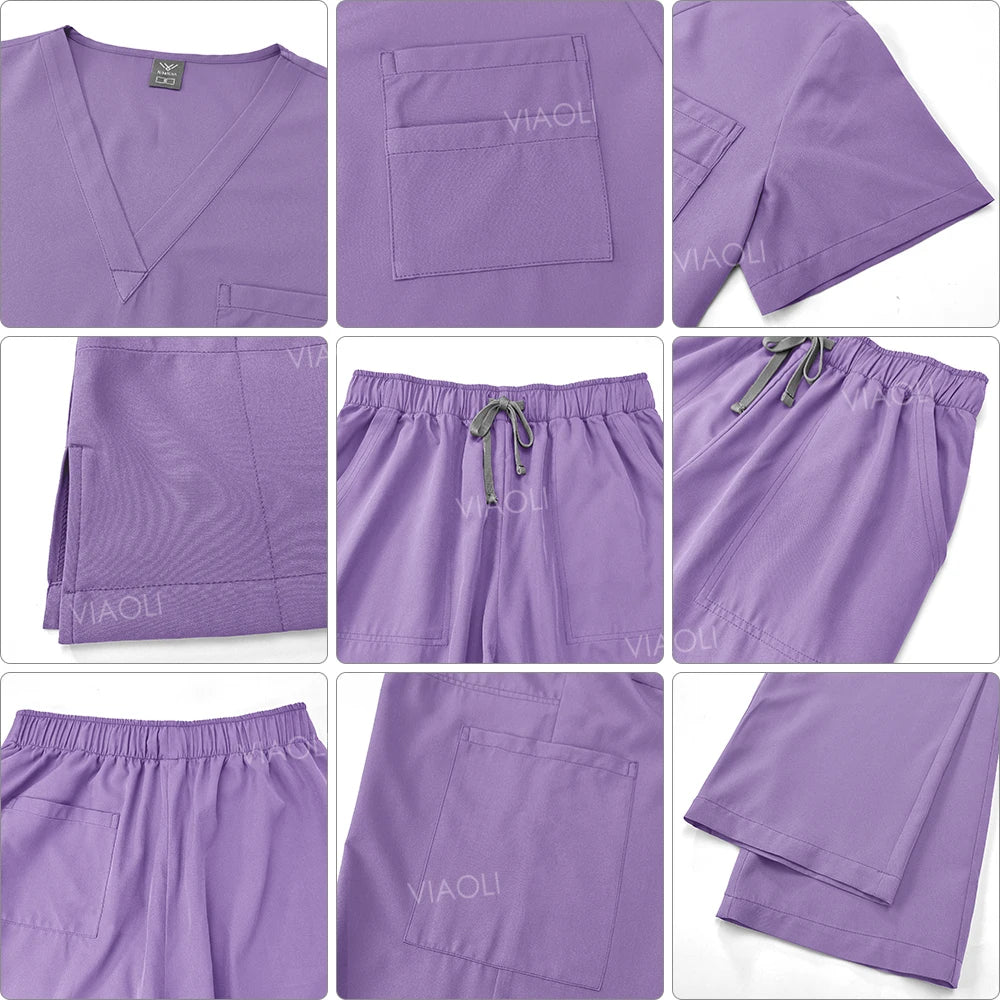 Women's Scrubs Set – Nursing Uniform Top & Pants