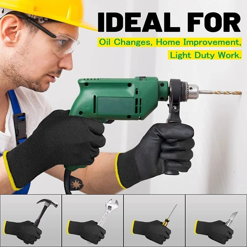 PU-Coated Work Gloves – Seamless Knit, Non-Slip Grip