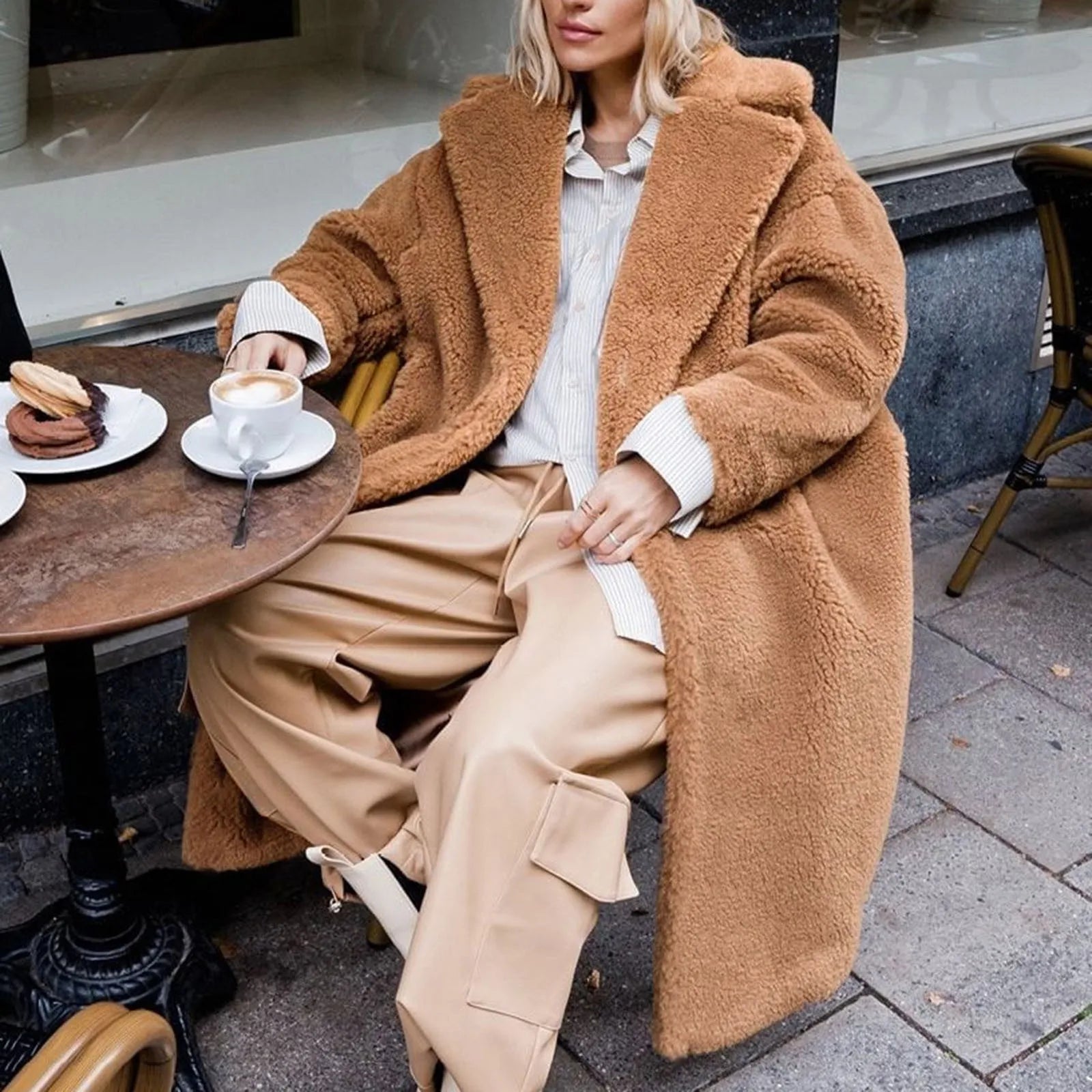 Teddy Fleece Lapel Coat