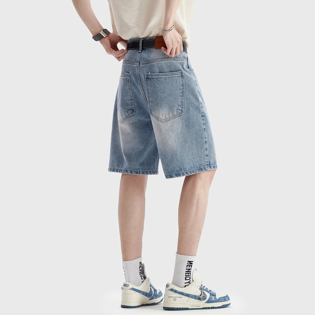 Baggy Washed Denim Shorts