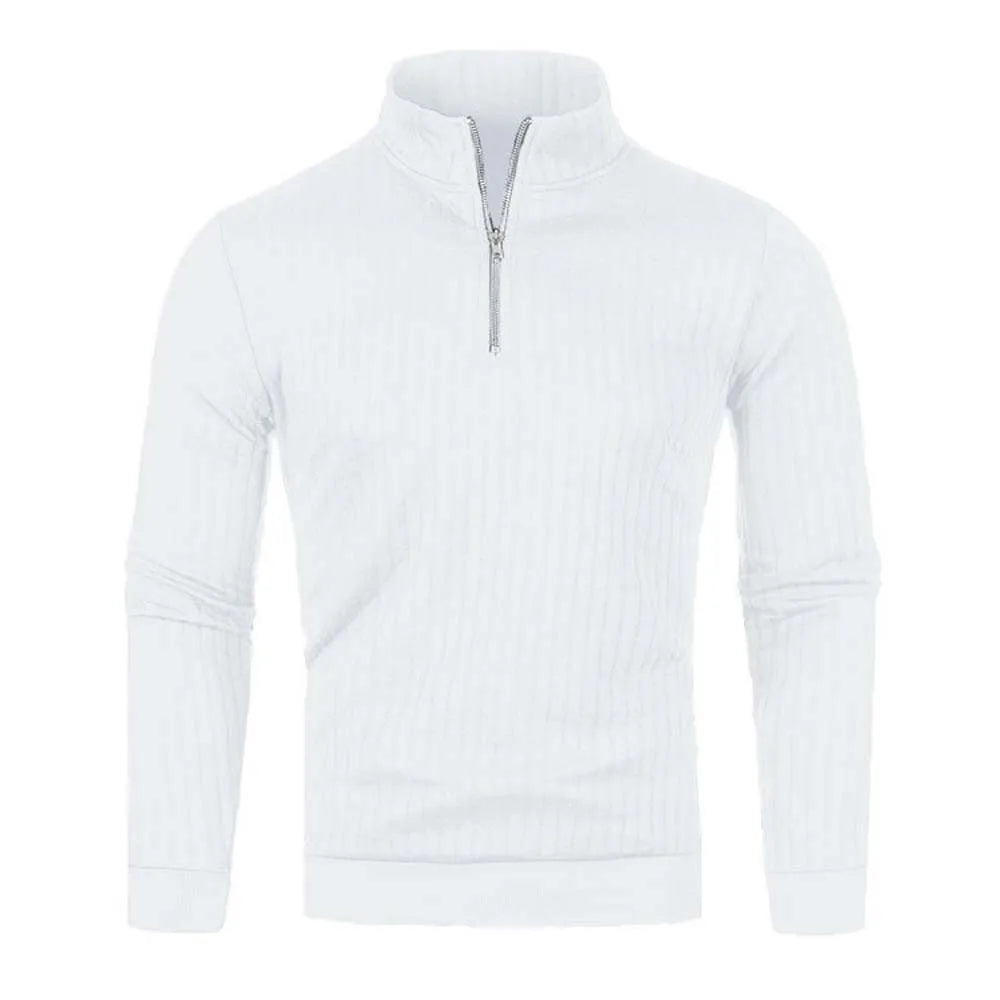 Half-Zip Mock-Neck Knit Sweater
