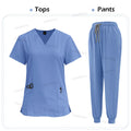 Unisex Scrubs Set – Solid Color Nursing Uniform
