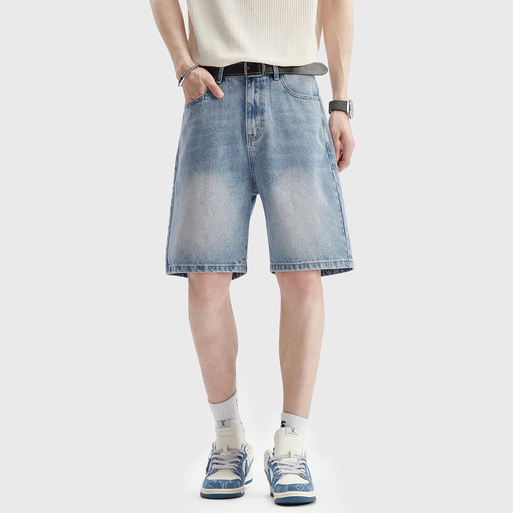 Baggy Washed Denim Shorts
