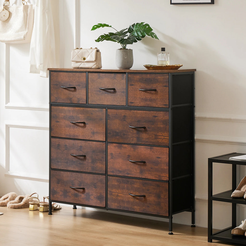 9-Drawer Fabric Dresser – Bedroom Storage Chest