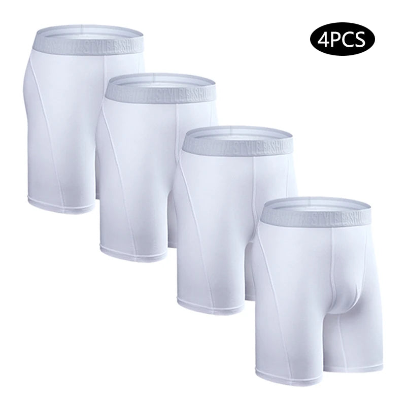 Men's Long-Leg Boxer Briefs – 4-Pack (Plus Sizes)