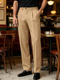 Wide-Leg Pleated Trousers
