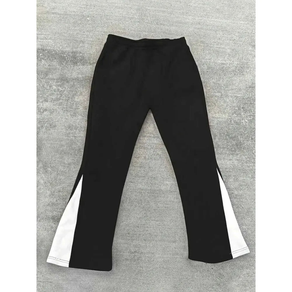 Men's Stacked Flare Joggers – Cross-Print Streetwear Sweatpants