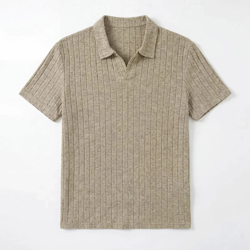Men's Ribbed Knit Polo – Short-Sleeve Casual