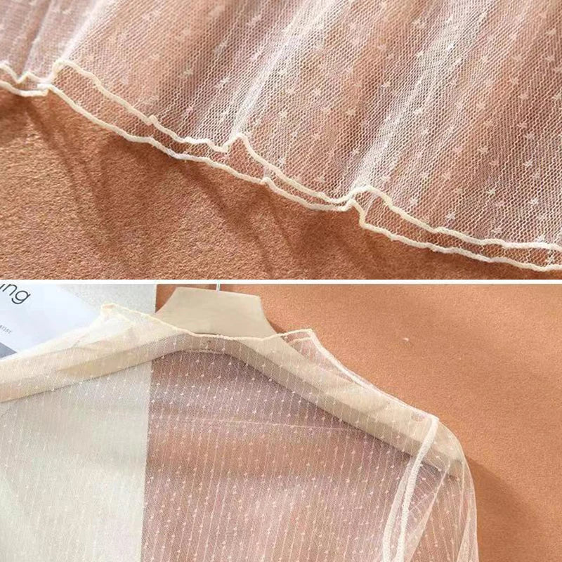 Sheer Mesh Long-Sleeve Going-Out Top