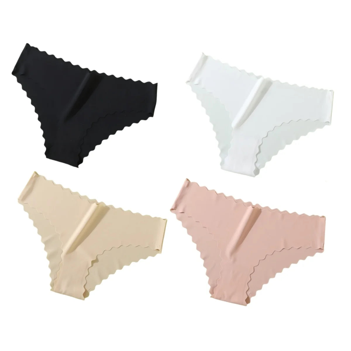 Women's Ice-Silk Briefs – 4-Pack Seamless Mid-Rise