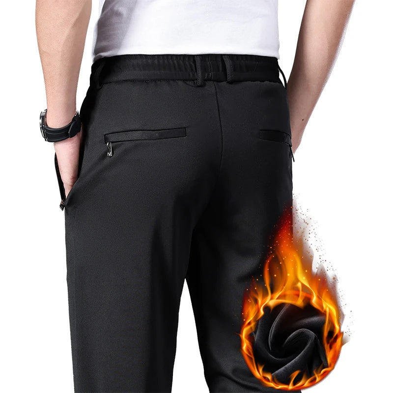 Men's Fleece-Lined Winter Pants – Plus Size to 10XL