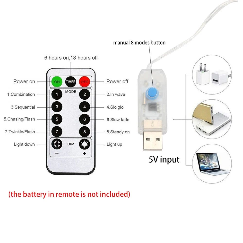 Curtain lights size options
